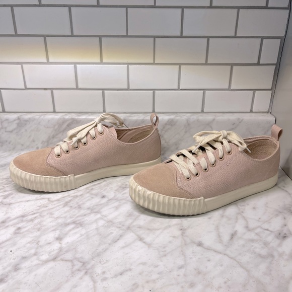 Mia Light pink/peach leather & suede, lace up shoes/loafers, gentle worn, size 7 - Picture 4 of 5